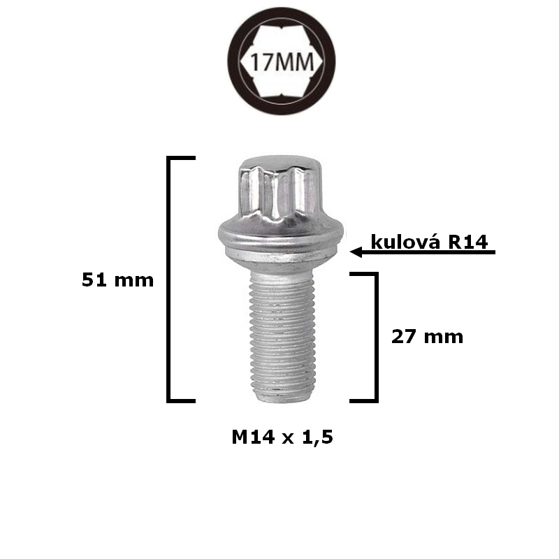 Rozměry šroubu - 51mm
